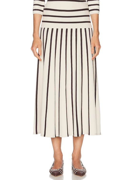 【Zimmermann】ILLUMINATE ASYMMETRIC SKIRT アシンメトリー Zimmermann Illuminate Mouline Maxi Skirt in Multi Stripe | FWRD