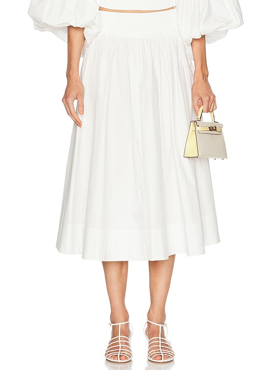 Zimmermann Poplin Skirt in Ivory | FWRD
