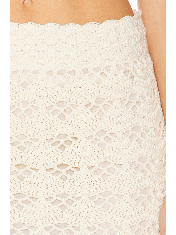 Zimmermann Rhiannon Crochet Skirt in Cream & Black | FWRD