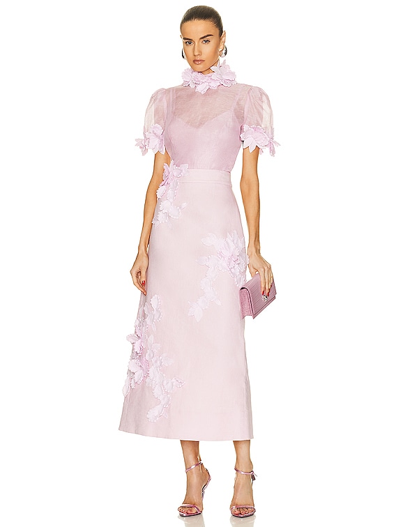 ワンピース ZIMMERMANN Women Mid Skirts 2445DR251 LILAC WHITE Zimmermann High Tide Flower Skirt in Lilac | FWRD