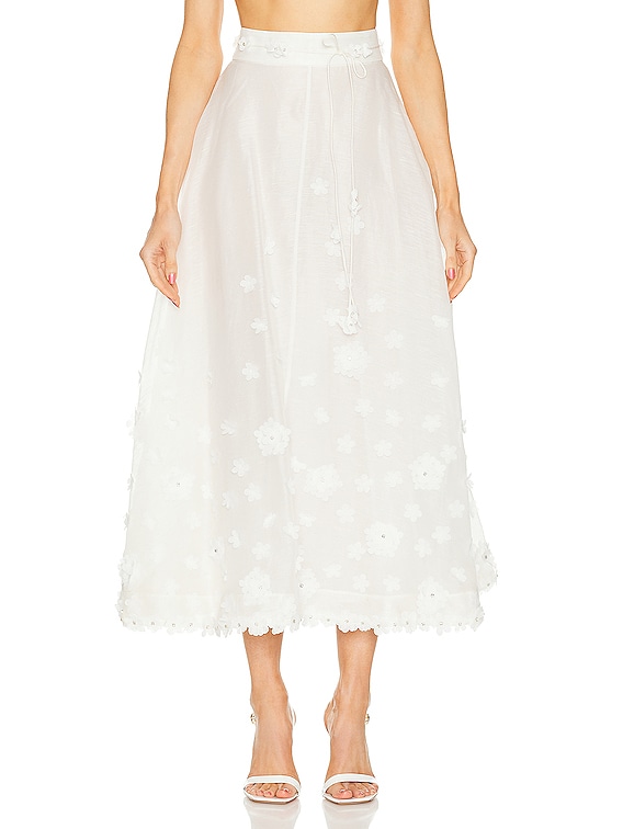 スカート ZIMMERMANN Woman Skirt White 2457SRS252 TEA Skirts White – Lord & Taylor