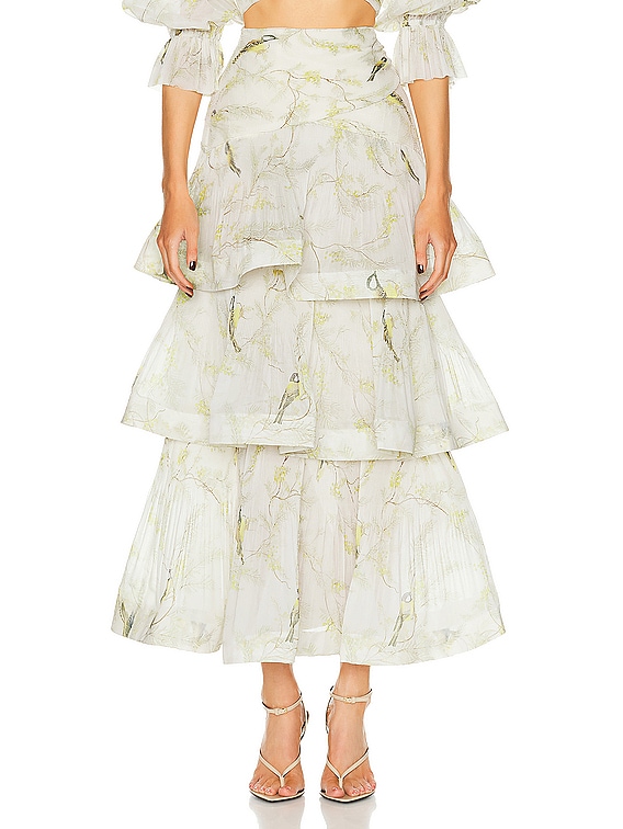 ワンピース ZIMMERMANN Women Mid Skirts 4561DSS254 IVORY WHITE Zimmermann - Matchmaker Lift Off Ivory Midi Skirt