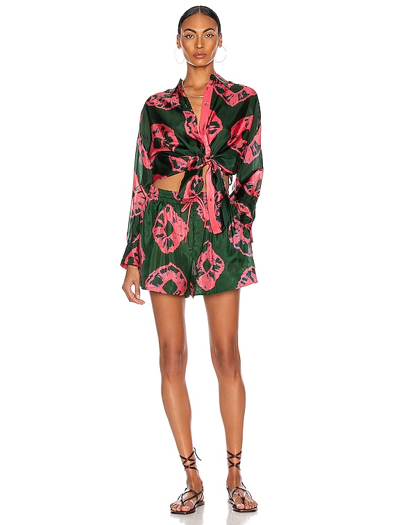 Zimmermann Poppy Relaxed Shirt in Tie Dye Pink | FWRD