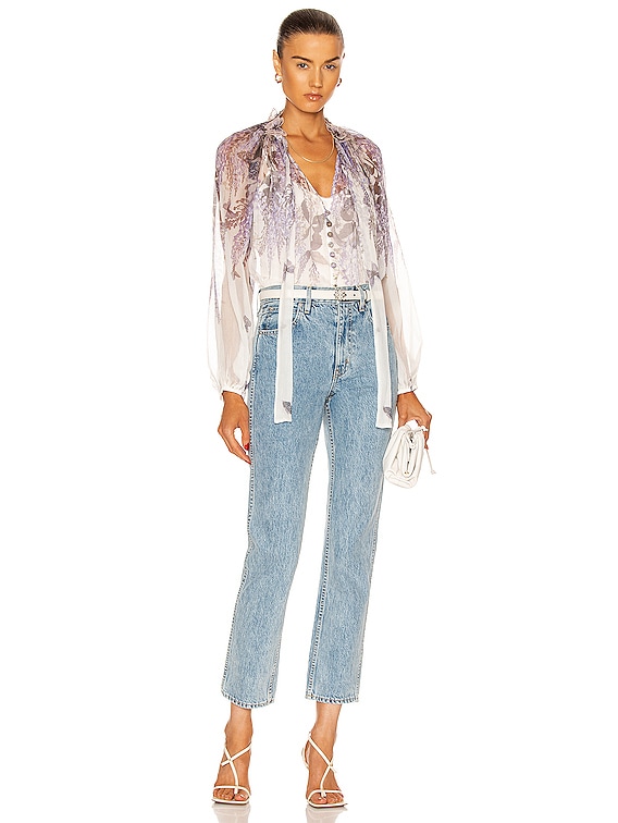 何でも揃う Zimmermann Lavender Ivory in Blouse Sleeve Lantern Luminous トップス