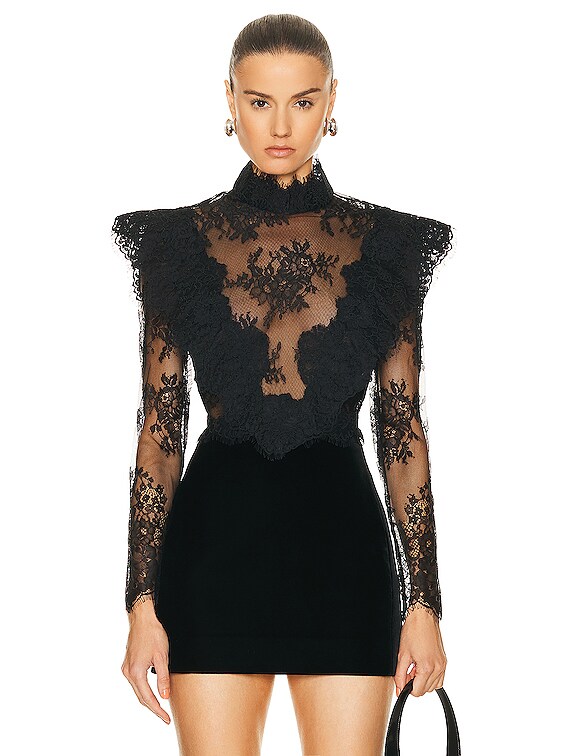 Zimmermann Sensory Lace Bodice Top in Black | FWRD