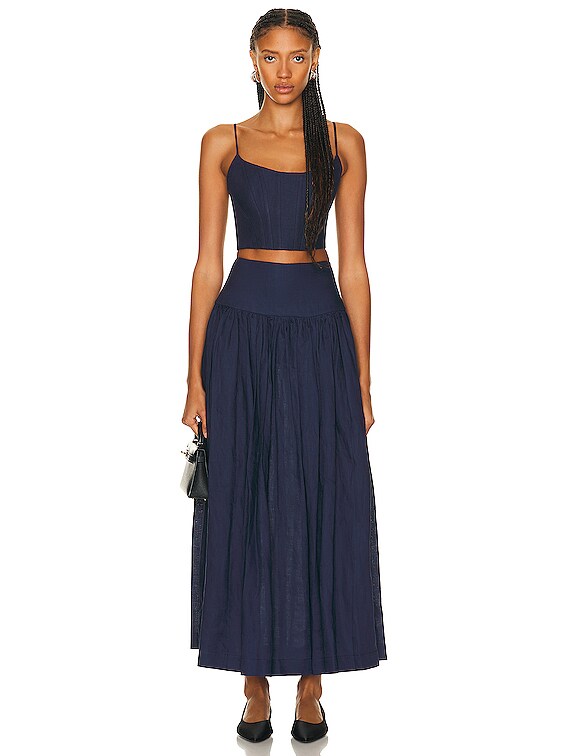 Zimmermann Alight Corset Top in Dark Navy | FWRD