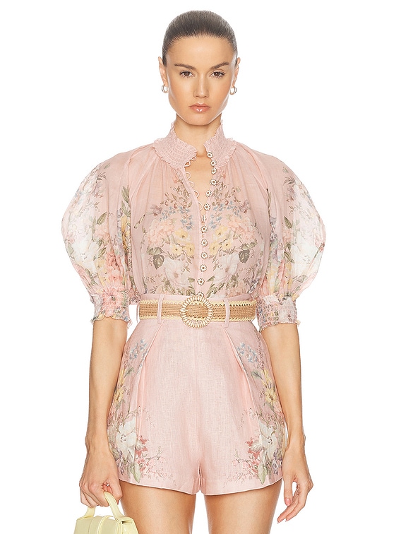 Ensemble Chemise + Pantalon Zimmermann Waverly – Soie Fleurie, Taille L, Style Décontracté Bohème