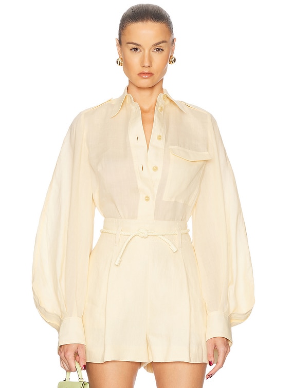 Zimmermann Illuminate Utility Top in Lemon | FWRD