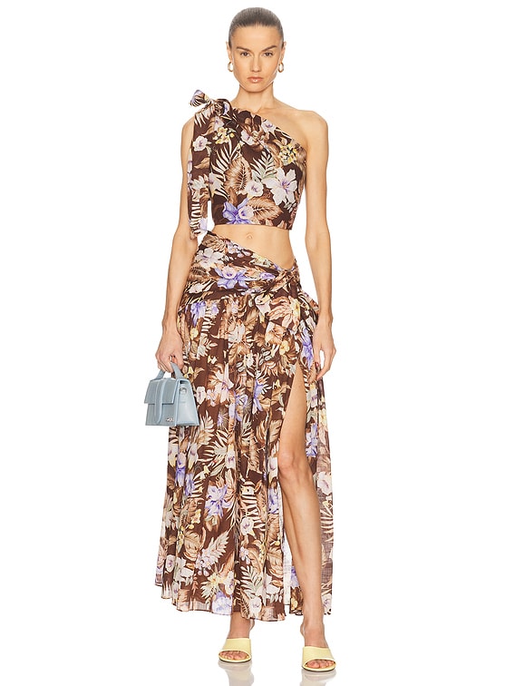 たぬき 希少 Multi Chocolate in Top Bodice Crop Coco Zimmermann Floral FWRD | ポケモンカードゲーム