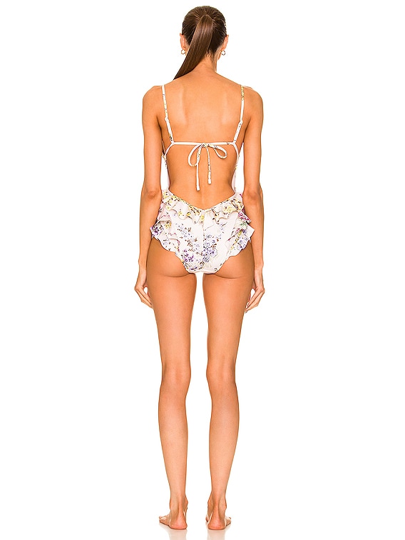 Zimmermann Waterfall Frill Swimsuit in Spliced | FWRD