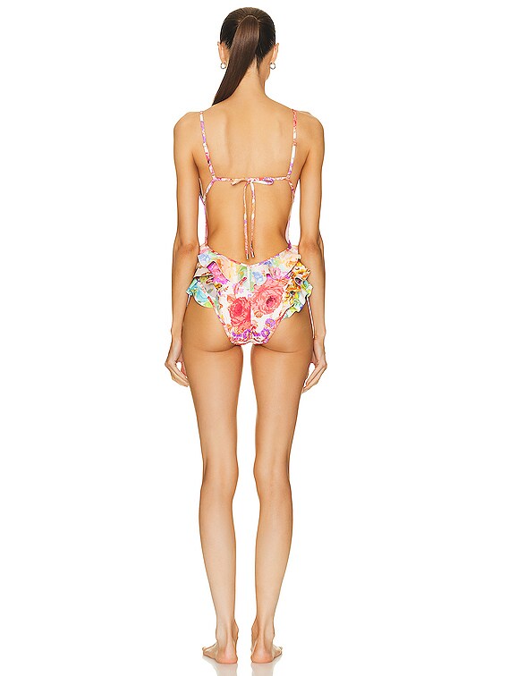 Raie Waterfall Frill One Piece Swimsuit