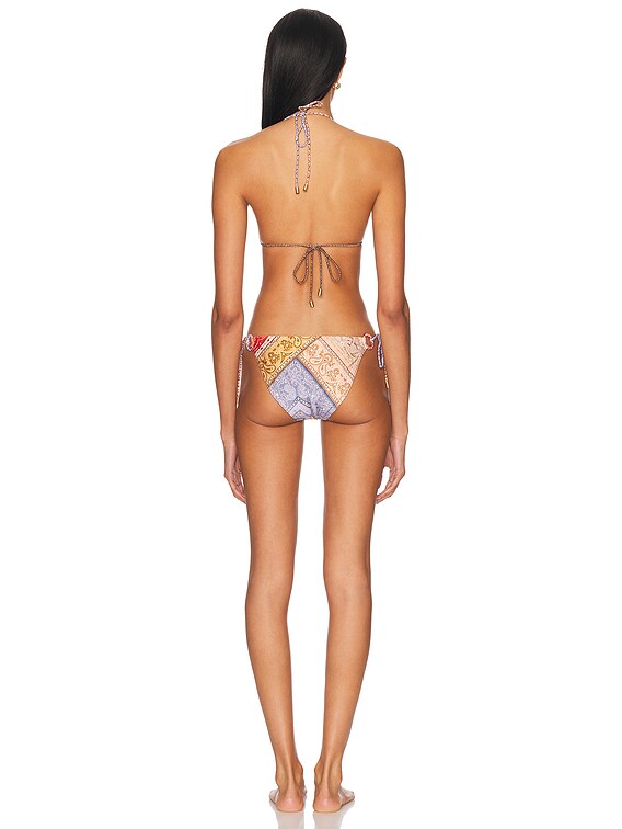 【関税込み】ZIMMERMANN ブルー Tallow デニム ビキニ Zimmermann Tallow Spliced Ring Bikini Set in Spliced | FWRD