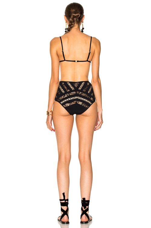 Zimmermann Tulsi Lace Panel Bikini Set in Black | FWRD