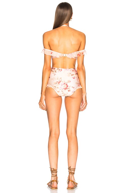 VIP【関税送料無料】希少 Zimmermann Coco Underwired Bikini Zimmermann Coco Scarf Tie Bikini Top in Pink Multi Floral | FWRD