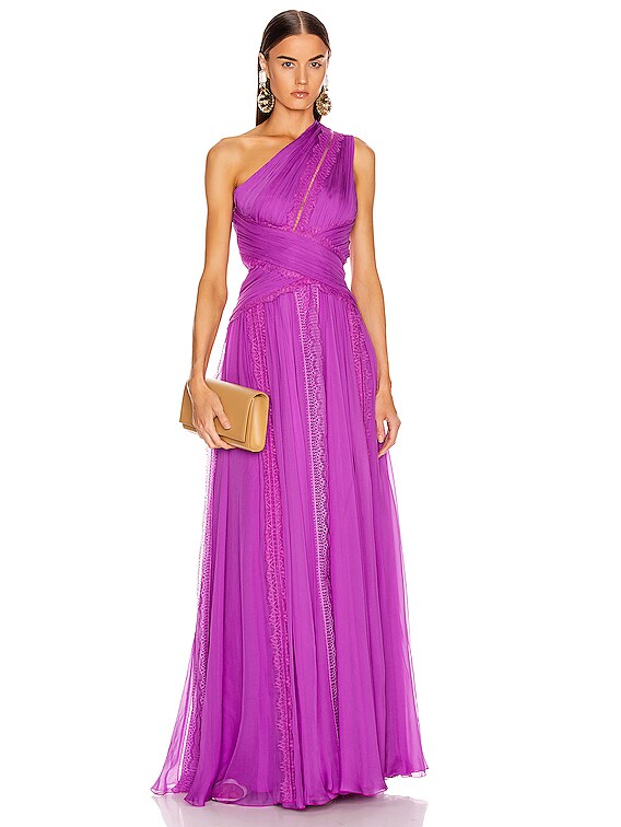 Zuhair Murad Silk Chiffon Long Dress in Hyacinth Violet | FWRD Zuhair Murad Silk Chiffon Long Dress in Hyacinth Violet | FWRD
