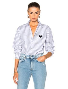 Broad Stripe Cotton Button Down