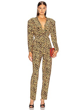 Single Breasted Tapered Leg Jumpsuit