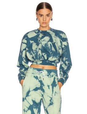 Tie Dye Extra Crop Sweatshirt im Gasoline