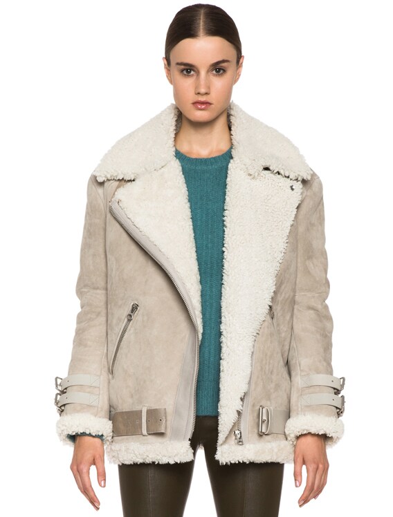 Acne Studios Velocite Lambskin Jacket in Ash Grey | FWRD