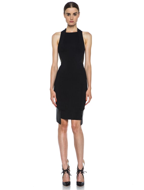 Dion Lee Knit Leather Dress in Black | FWRD