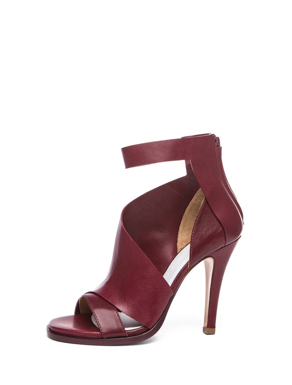 Maison Margiela Double Montage Leather Heels in Red | FWRD