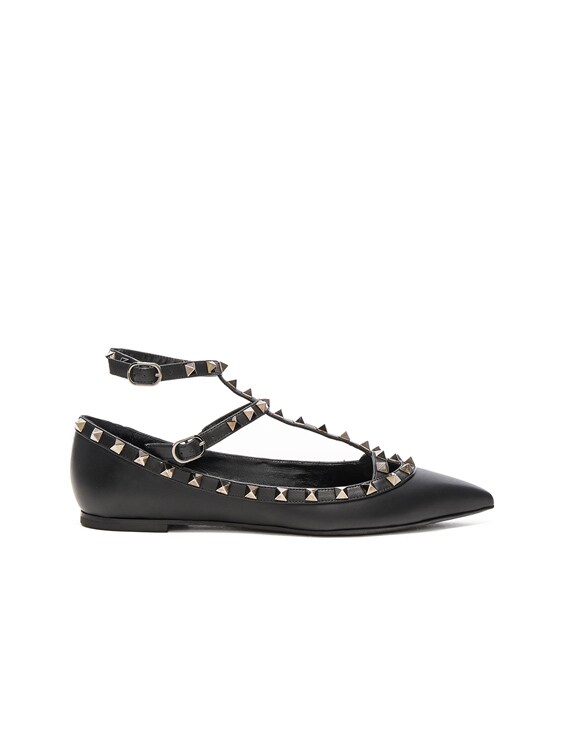valentino rockstud noir flat