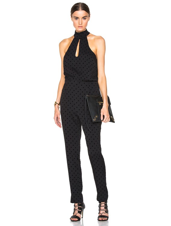 Zimmermann Rhythm Flocked Dot Jumpsuit in Black | FWRD