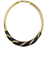 23CARAT Vintage Christian Dior Enamel Crystal Tubogas Necklace in Gold Tone, view 1, click to view large image.