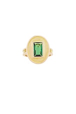 23CARAT Vintage Deco Ring in Yellow Gold Byzantine & Green Tourmaline, view 1, click to view large image.