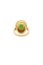23CARAT Vintage Deco Ring in Yellow Gold Byzantine & Green Tourmaline, view 2, click to view large image.