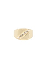 23CARAT Vintage Diagonal Signet Ring in Diamond & 9k Yellow Gold, view 1, click to view large image.