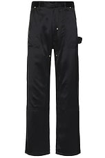 4SDESIGNS Front Face Silk Utility Pant in Black, view 1, click to view large image.
