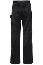 4SDESIGNS Front Face Silk Utility Pant in Black, view 2, click to view large image.