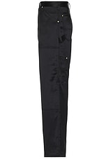 4SDESIGNS Front Face Silk Utility Pant in Black, view 4, click to view large image.