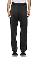 4SDESIGNS Front Face Silk Utility Pant in Black, view 6, click to view large image.