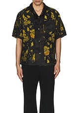 4SDESIGNS Reversible Camp Shirt in Yellow & Black, view 4, click to view large image.