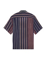 4SDESIGNS Short Sleeve Utility Shirt in Navy & Burgundy, view 2, click to view large image.
