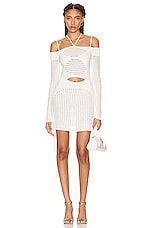 Andreadamo Mini Dress with Floating Detail in Ivory, view 1, click to view large image.