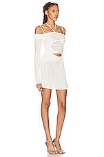 Andreadamo Mini Dress with Floating Detail in Ivory, view 2, click to view large image.