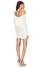 Andreadamo Mini Dress with Floating Detail in Ivory, view 3, click to view large image.