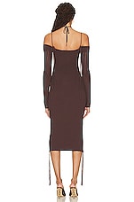 Andreadamo Ribbed Knit Midi Dress in Nude, view 3, click to view large image.
