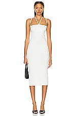 Andreadamo Stretch Knit Midi Dress in Ivory, view 1, click to view large image.