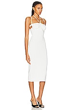 Andreadamo Stretch Knit Midi Dress in Ivory, view 2, click to view large image.