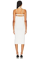 Andreadamo Stretch Knit Midi Dress in Ivory, view 3, click to view large image.