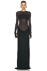 Andreadamo Jersey Long Dress in Black, view 1, click to view large image.