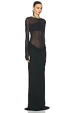 Andreadamo Jersey Long Dress in Black, view 2, click to view large image.
