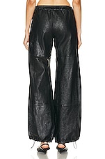 Andreadamo Wet Leather Cargo Pant in Wet Black, view 3, click to view large image.