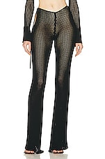Andreadamo Low Waist Flare Pant in Black, view 1, click to view large image.