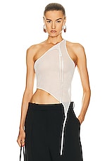 Andreadamo Transparent Knit Tank Top in Ivory, view 1, click to view large image.