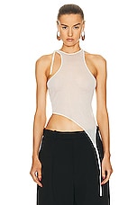 Andreadamo Transparent Knit Tank Top in Ivory, view 2, click to view large image.